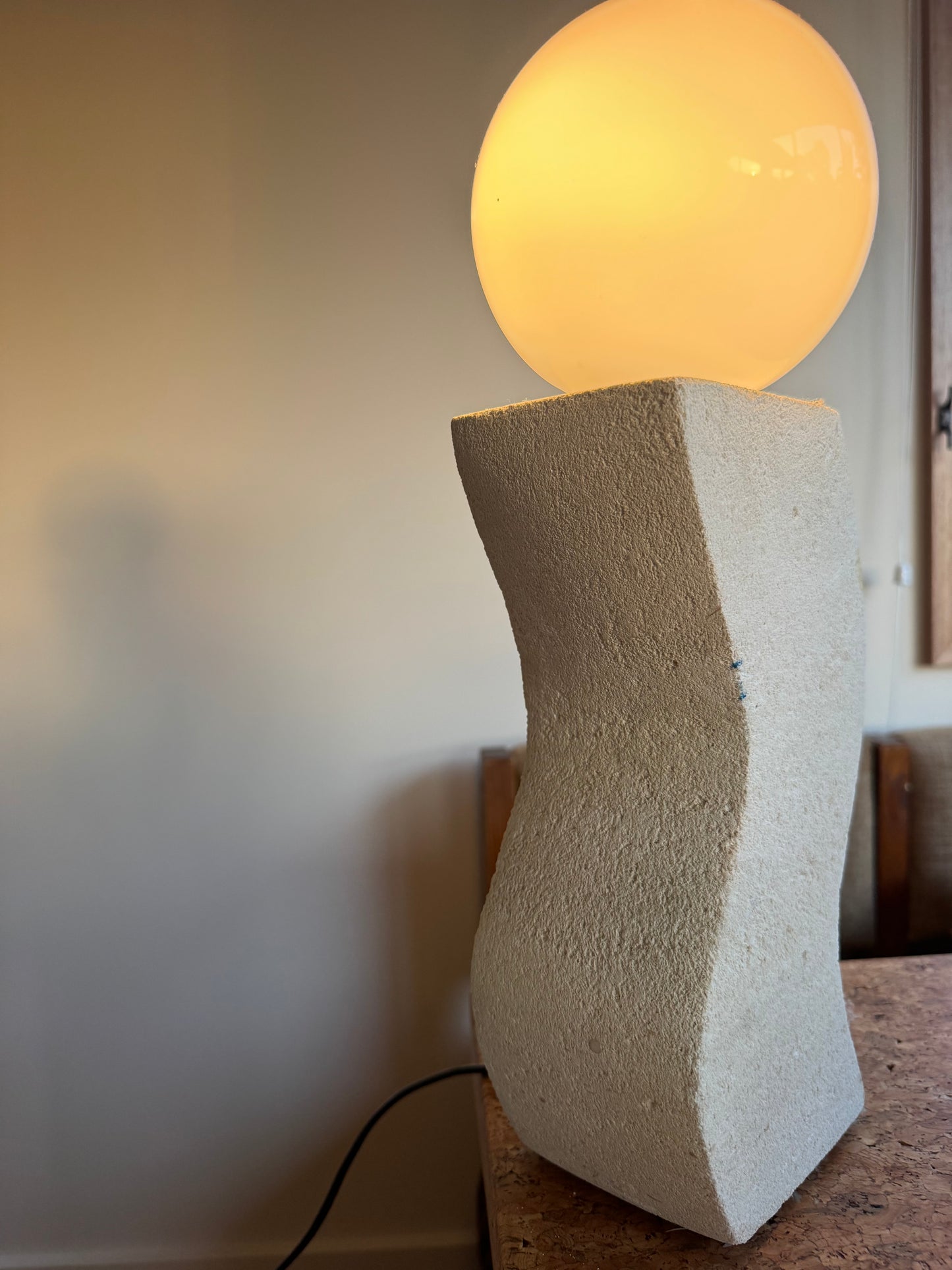 Hand Crafted Limestone Lamp
