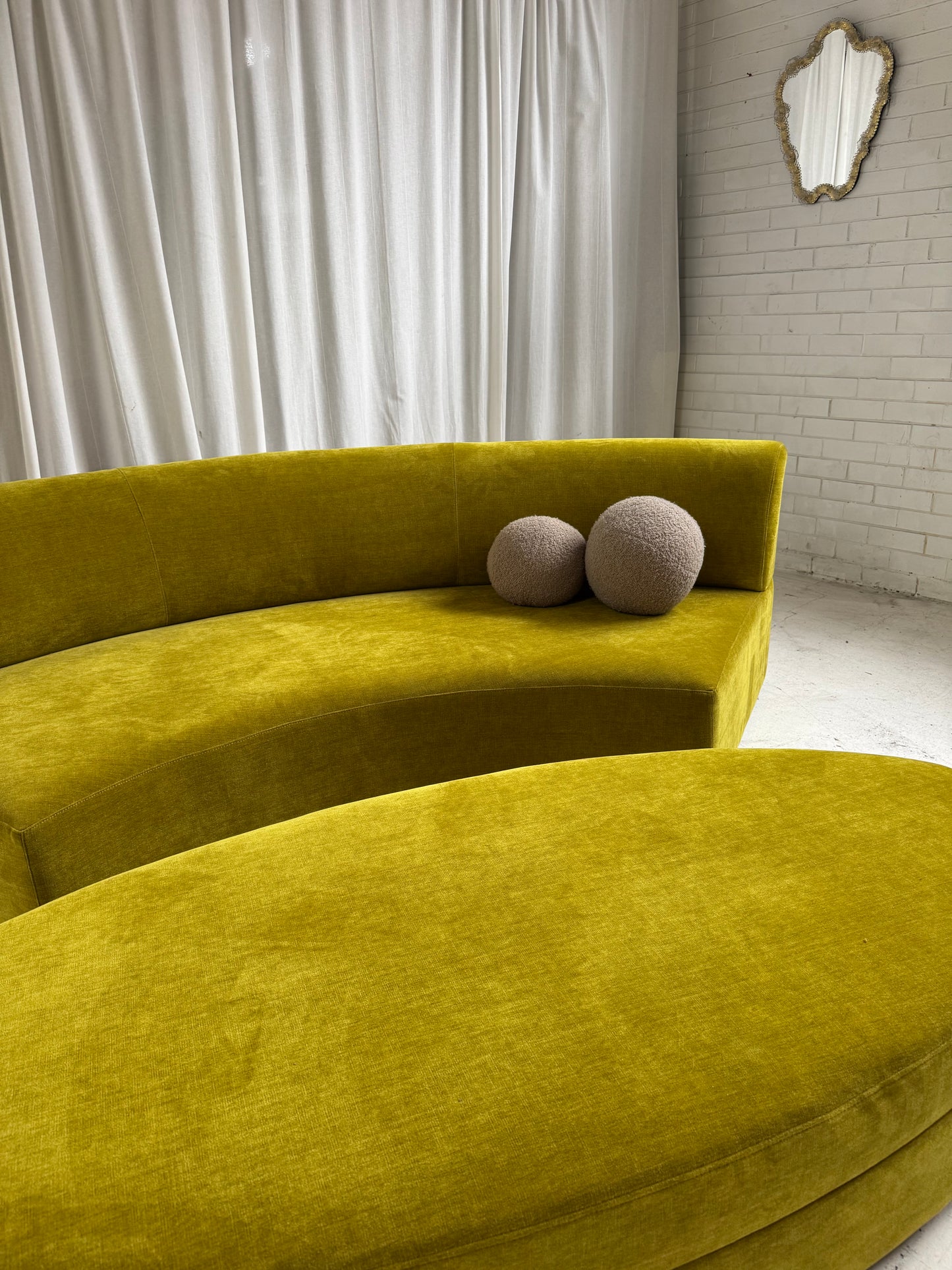 Bespoke Curved Sofa - Chatruese Velvet