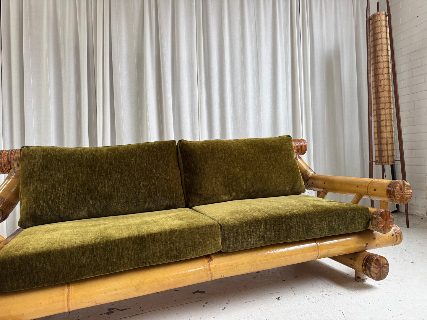 Vintage Jumbo Bamboo Sofa