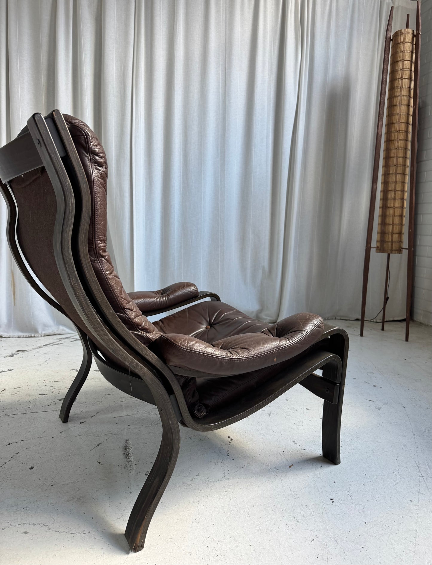 Vintage Ikea Vidja Leather Chair