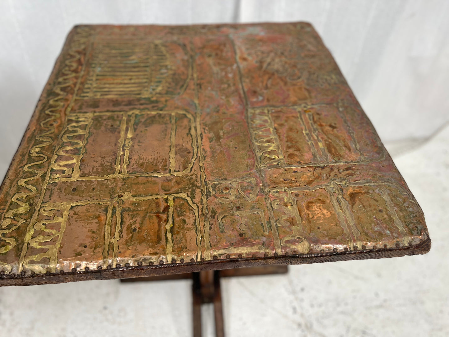 Copper & Brass Brutalist Table