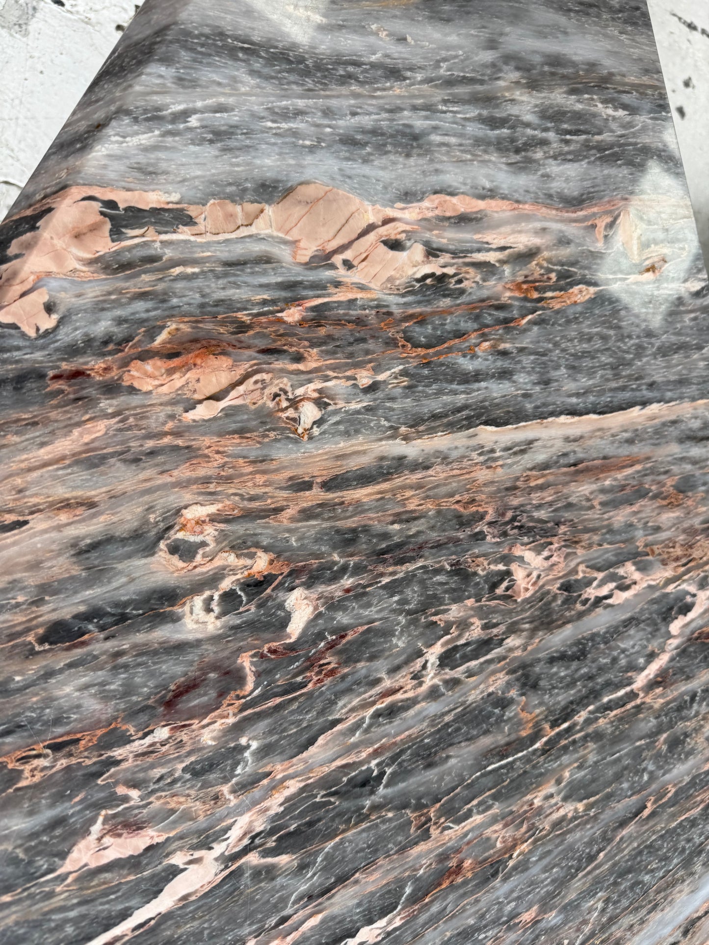 Two Piece Sculptural Marble Triangle Coffee Table Set