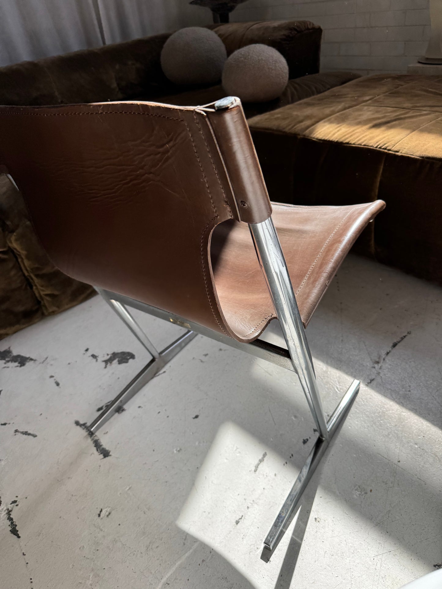 W.D Wallace Leather Chairs - set of four