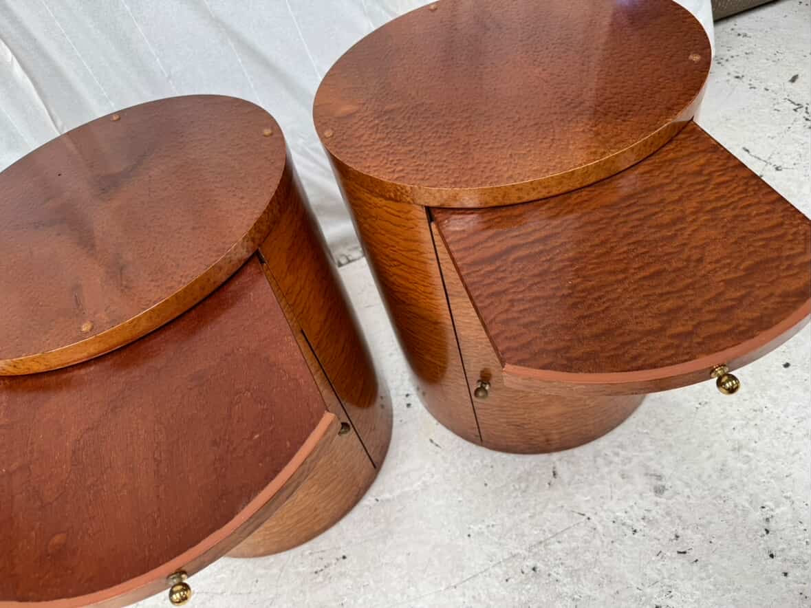 Vintage Birch Side Tables - Pair