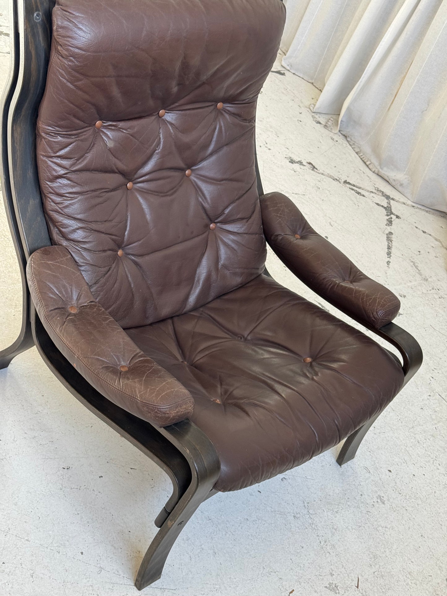 Vintage Ikea Vidja Leather Chair