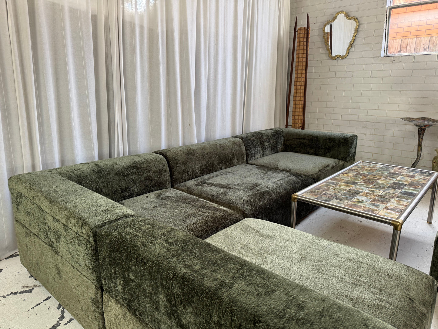 Bespoke Forest Green Modular Sofa