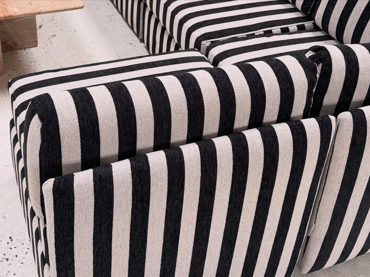 Vintage Jumbo Stripe Modular Sofa - Freshly Reupholstered