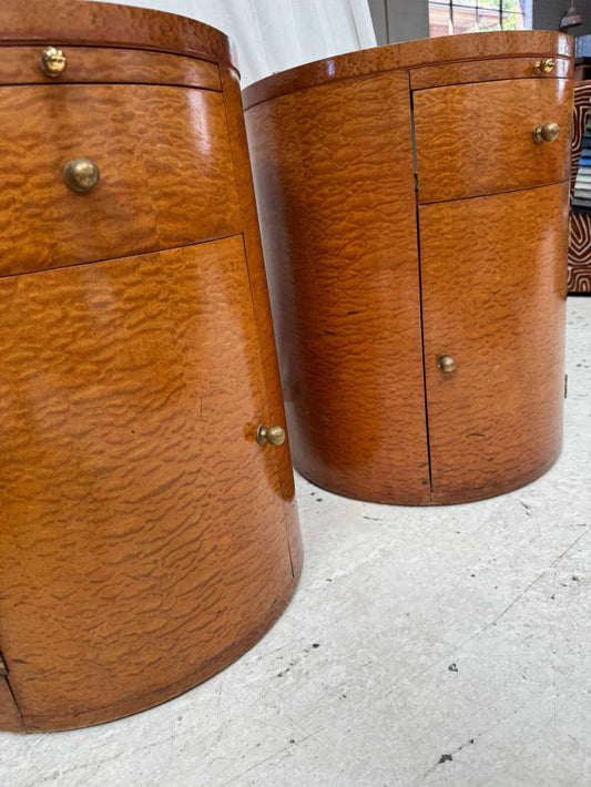 Vintage Birch Side Tables - Pair
