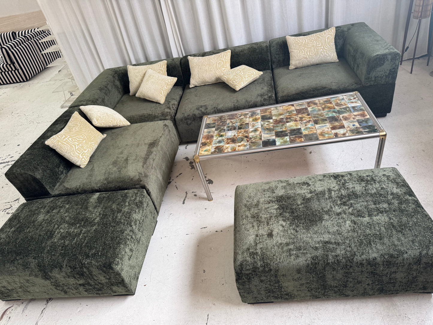 Bespoke Forest Green Modular Sofa
