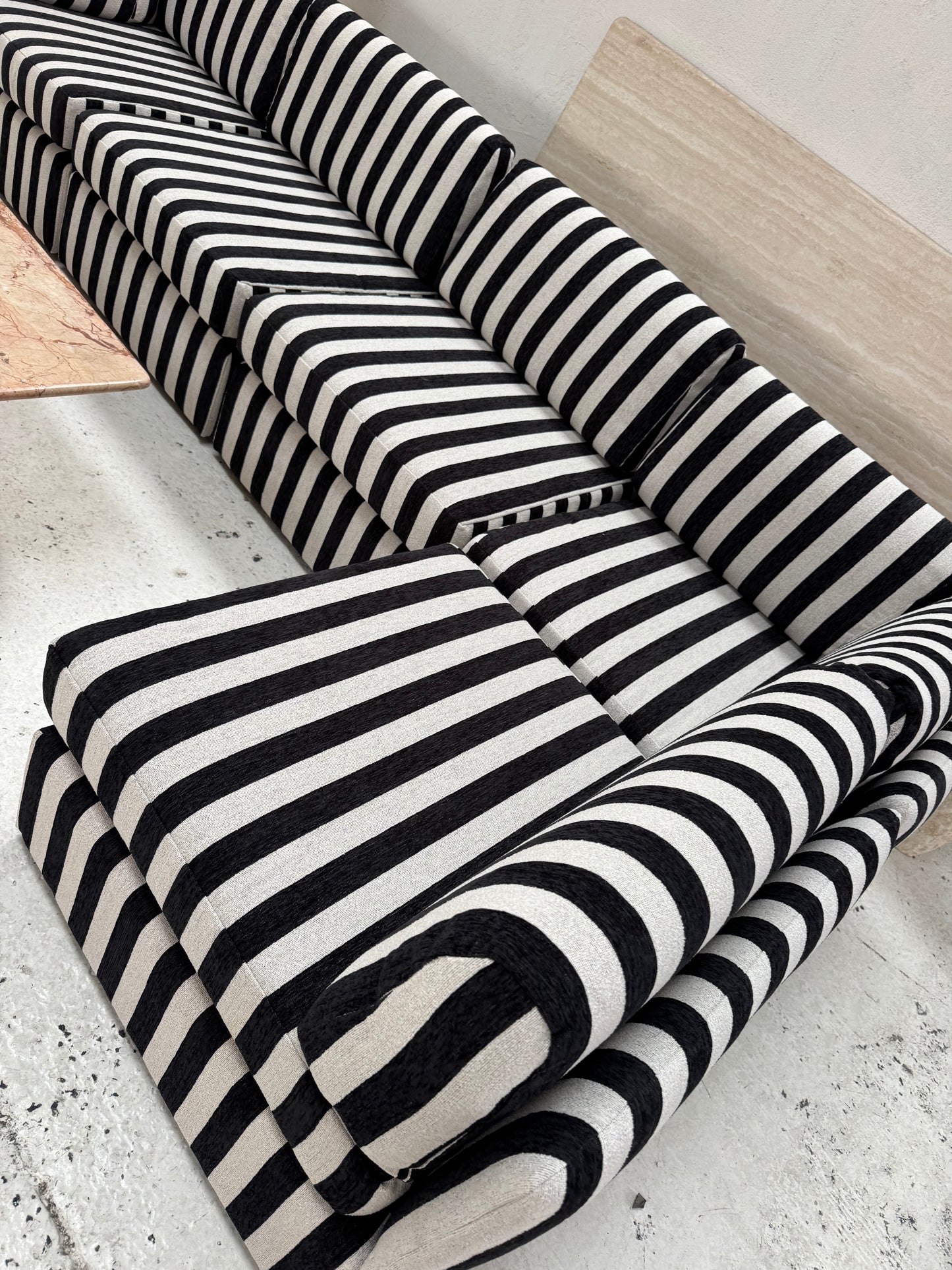 Vintage Jumbo Stripe Modular Sofa - Freshly Reupholstered