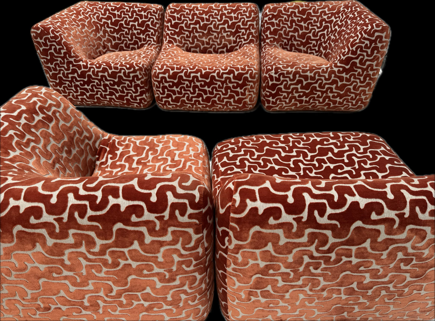 Large Featherston Numero Vintage Modular Sofa Set - Custom Reupholstered