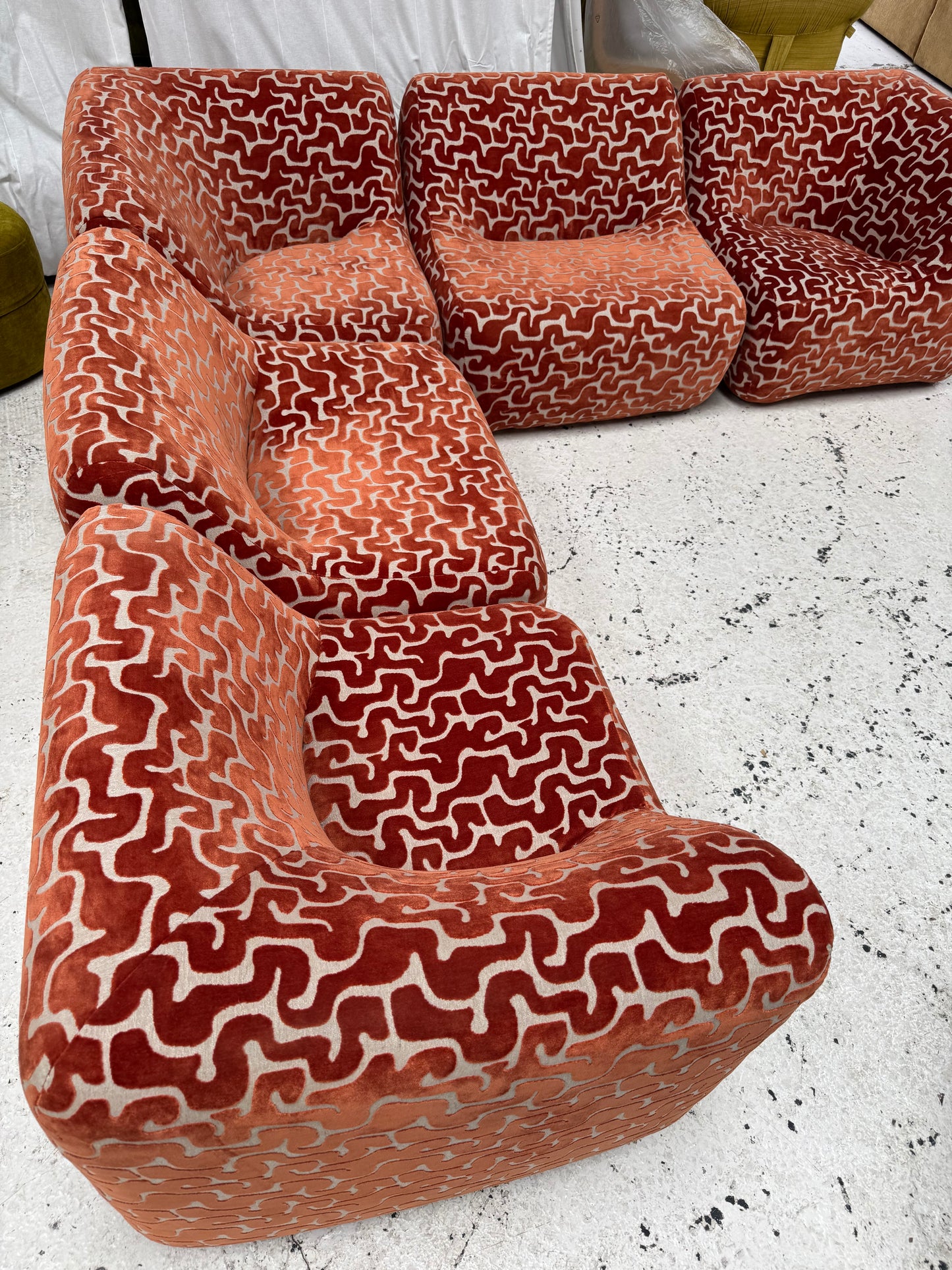 Large Featherston Numero Vintage Modular Sofa Set - Custom Reupholstered