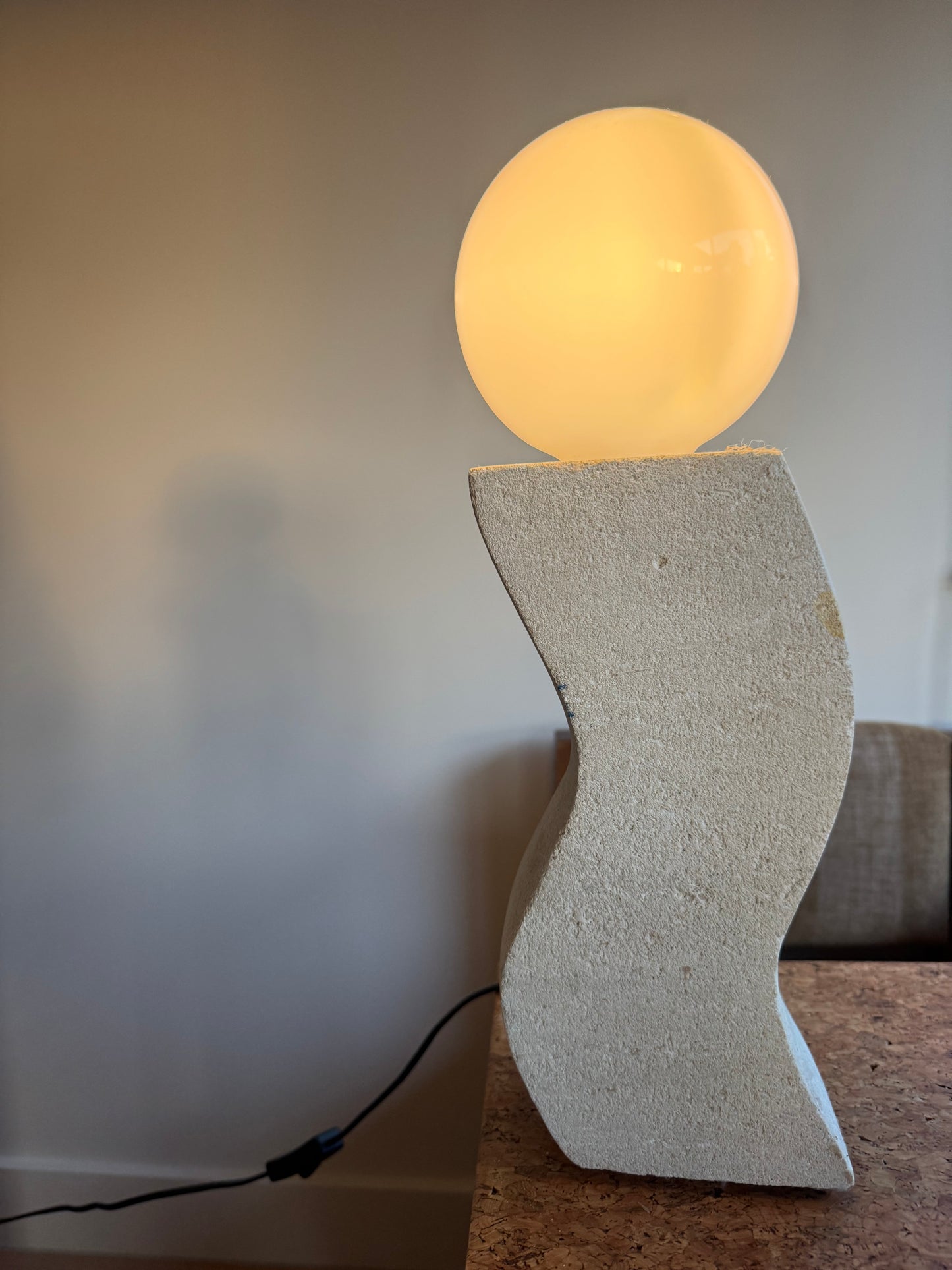 Hand Crafted Limestone Lamp