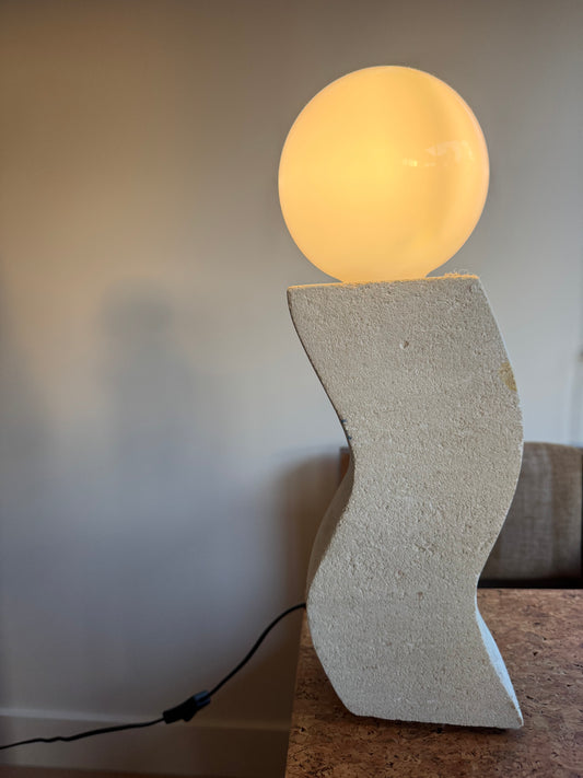 Hand Crafted Limestone Lamp