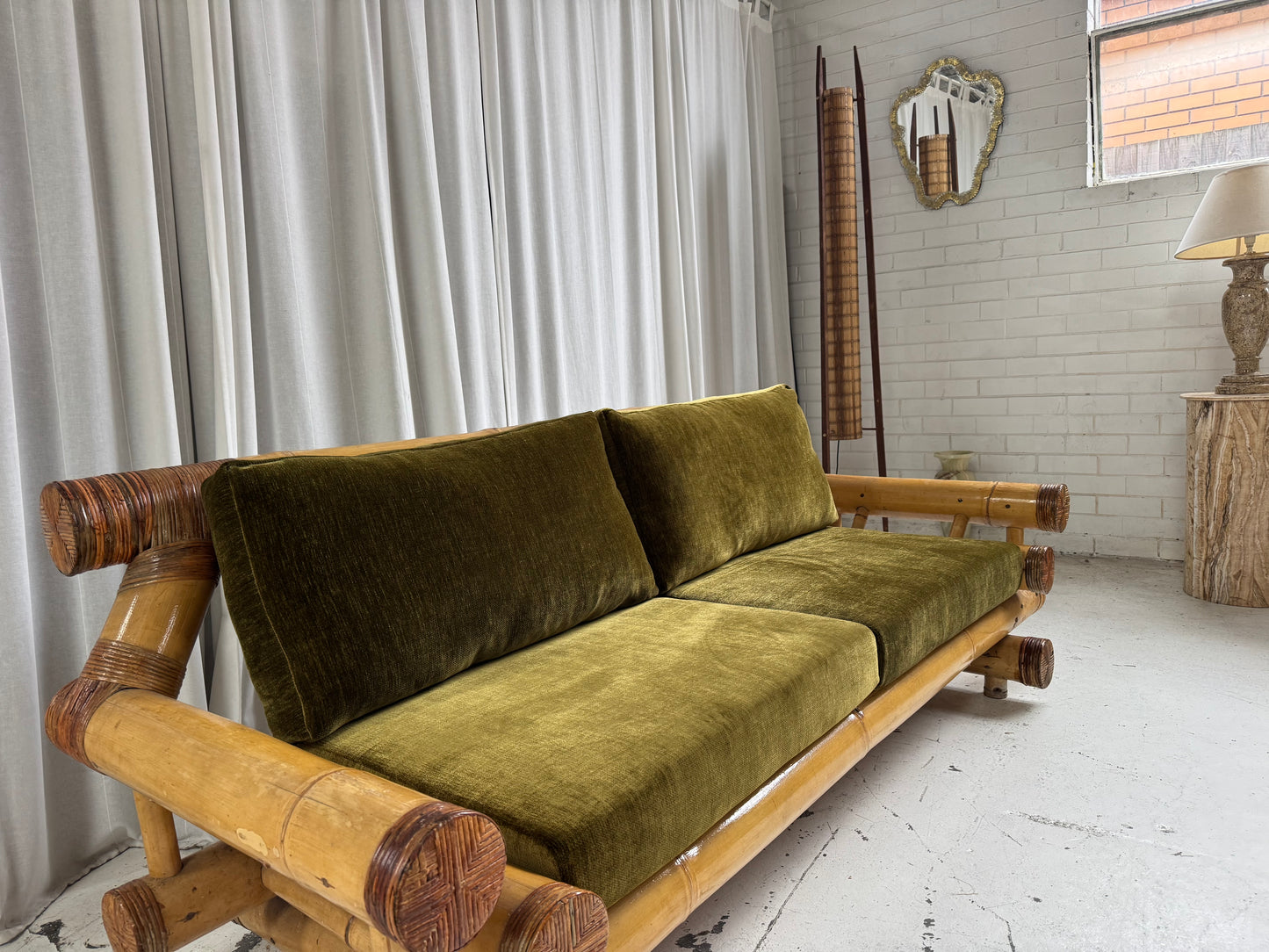 Vintage Jumbo Bamboo Sofa