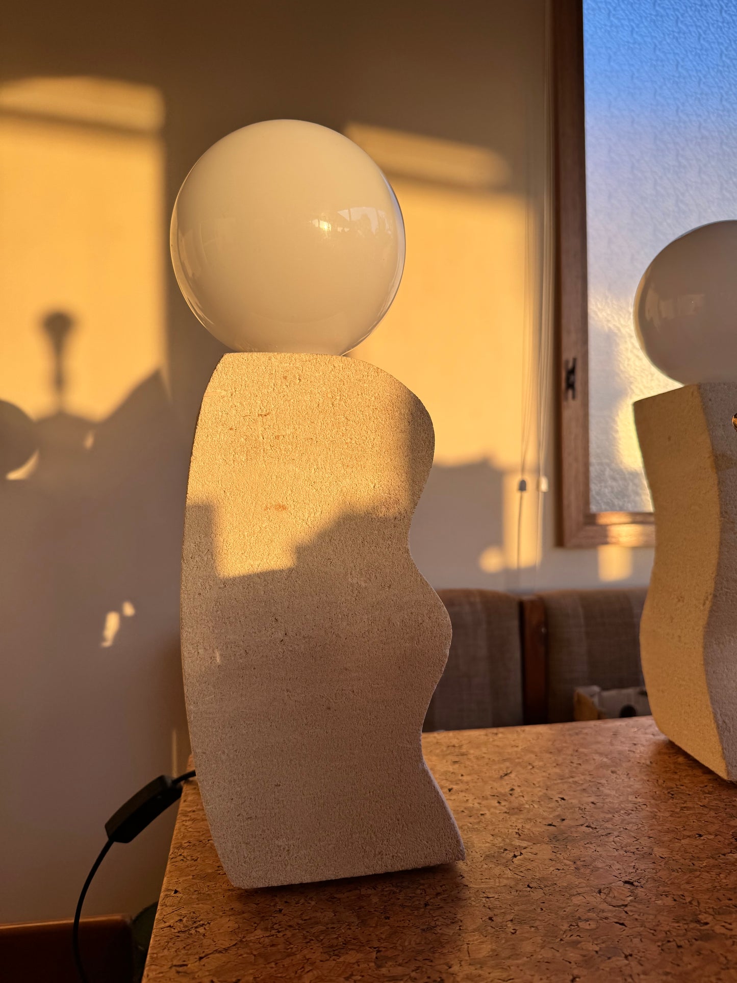 Hand Crafted Limestone Lamp