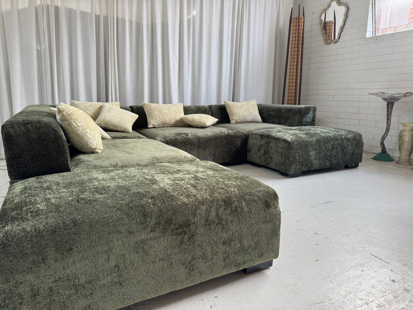 Bespoke Forest Green Modular Sofa