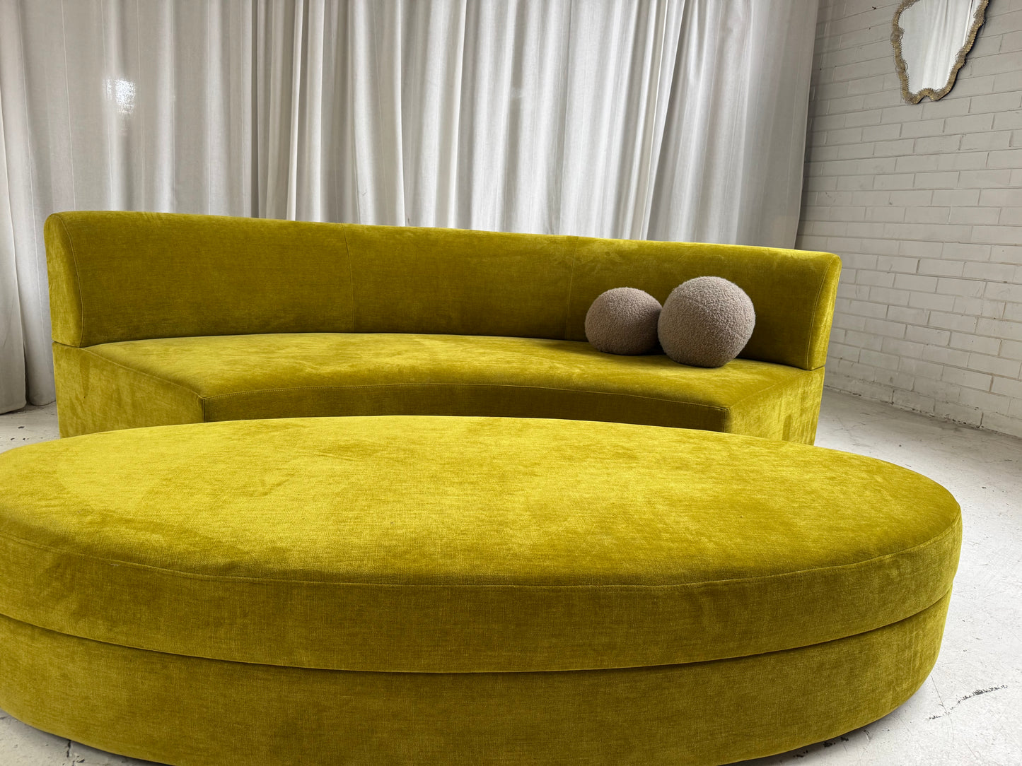Bespoke Curved Sofa - Chatruese Velvet