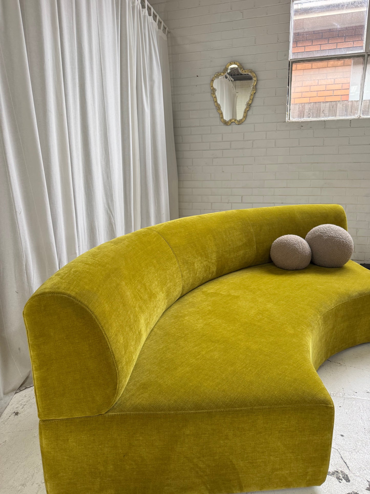 Bespoke Curved Sofa - Chatruese Velvet