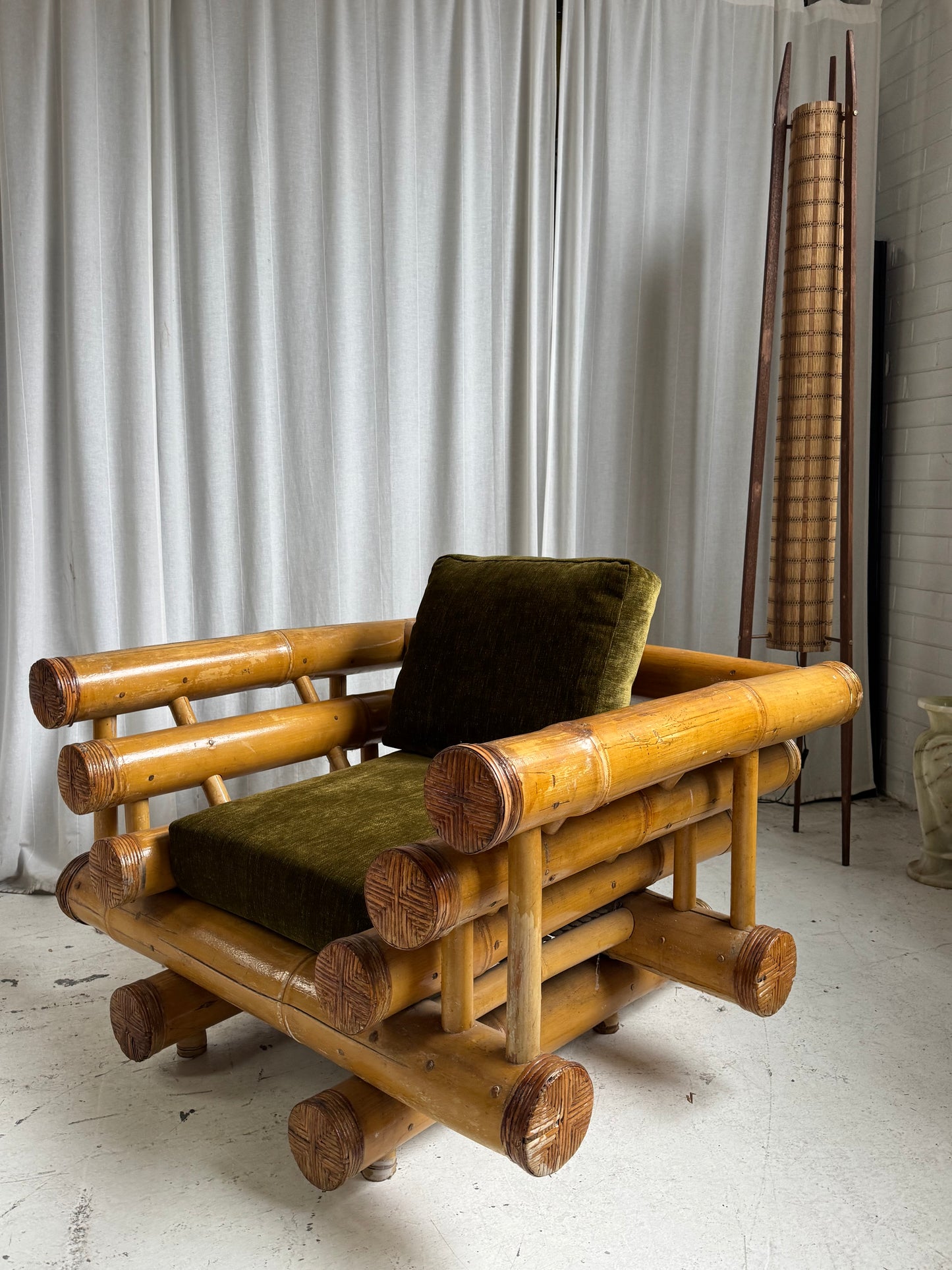Vintage Jumbo Bamboo Armchairs x 2