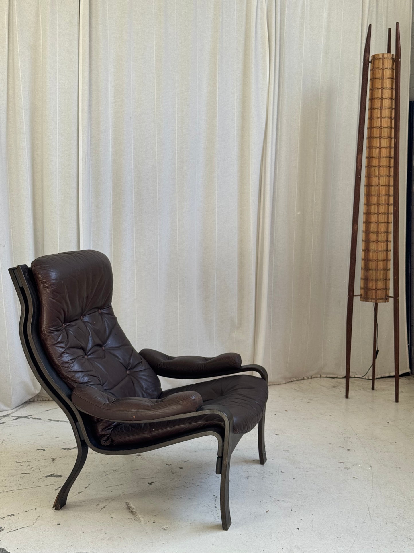 Vintage Ikea Vidja Leather Chair