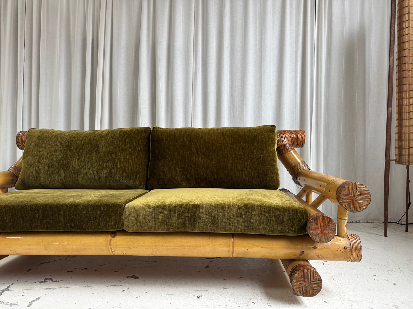 Vintage Jumbo Bamboo Sofa