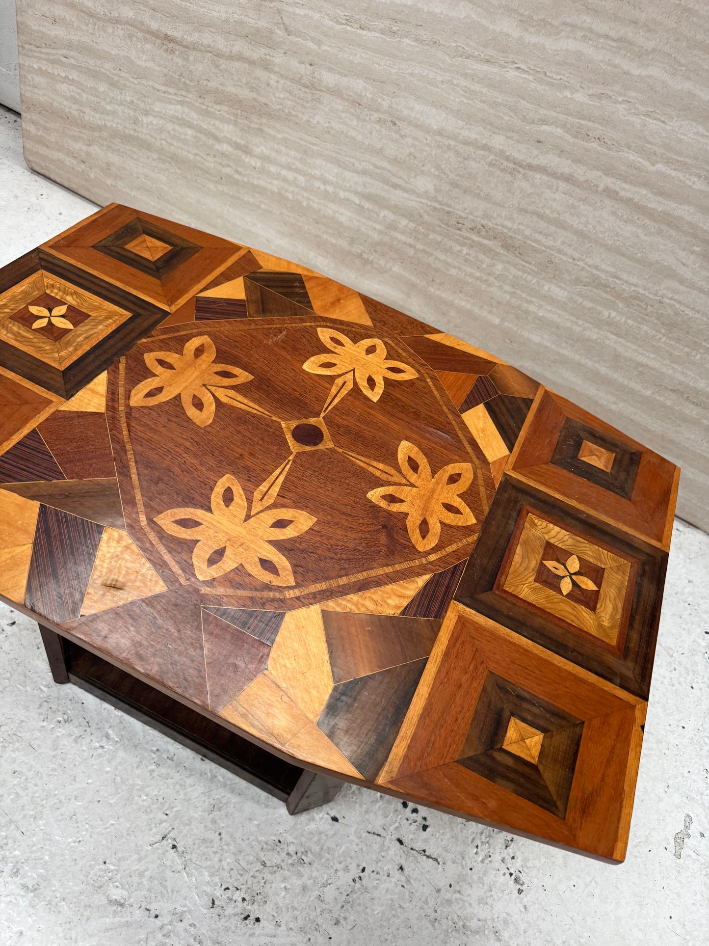 Parquetry / Marquetry Wooden Coffee Table