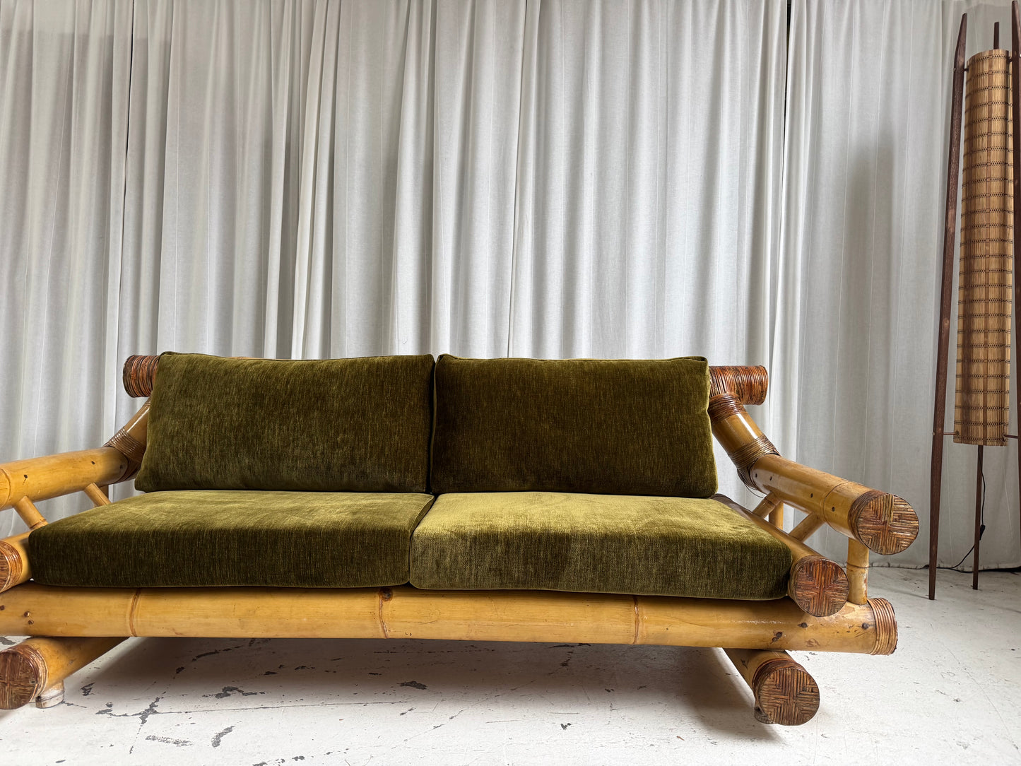 Vintage Jumbo Bamboo Sofa