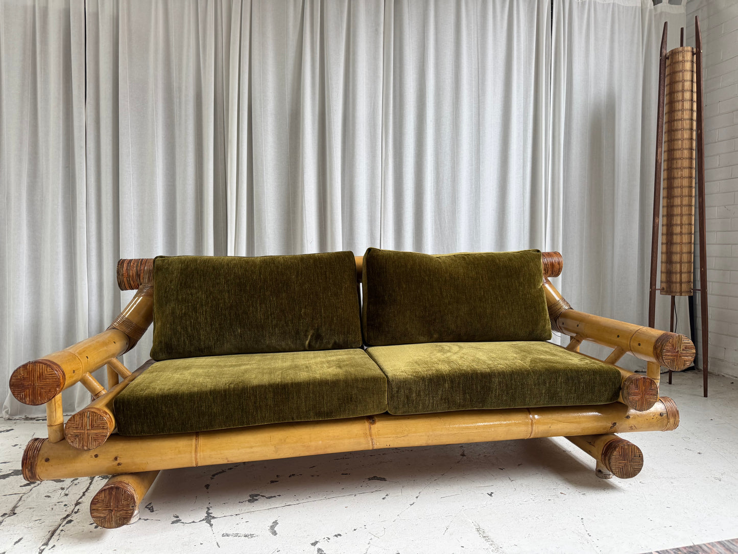 Vintage Jumbo Bamboo Sofa
