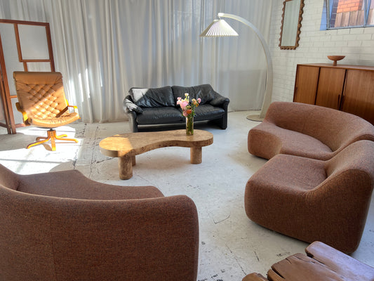 Cassina Maralunga Grey Leather Sofa by Vico Magistretti