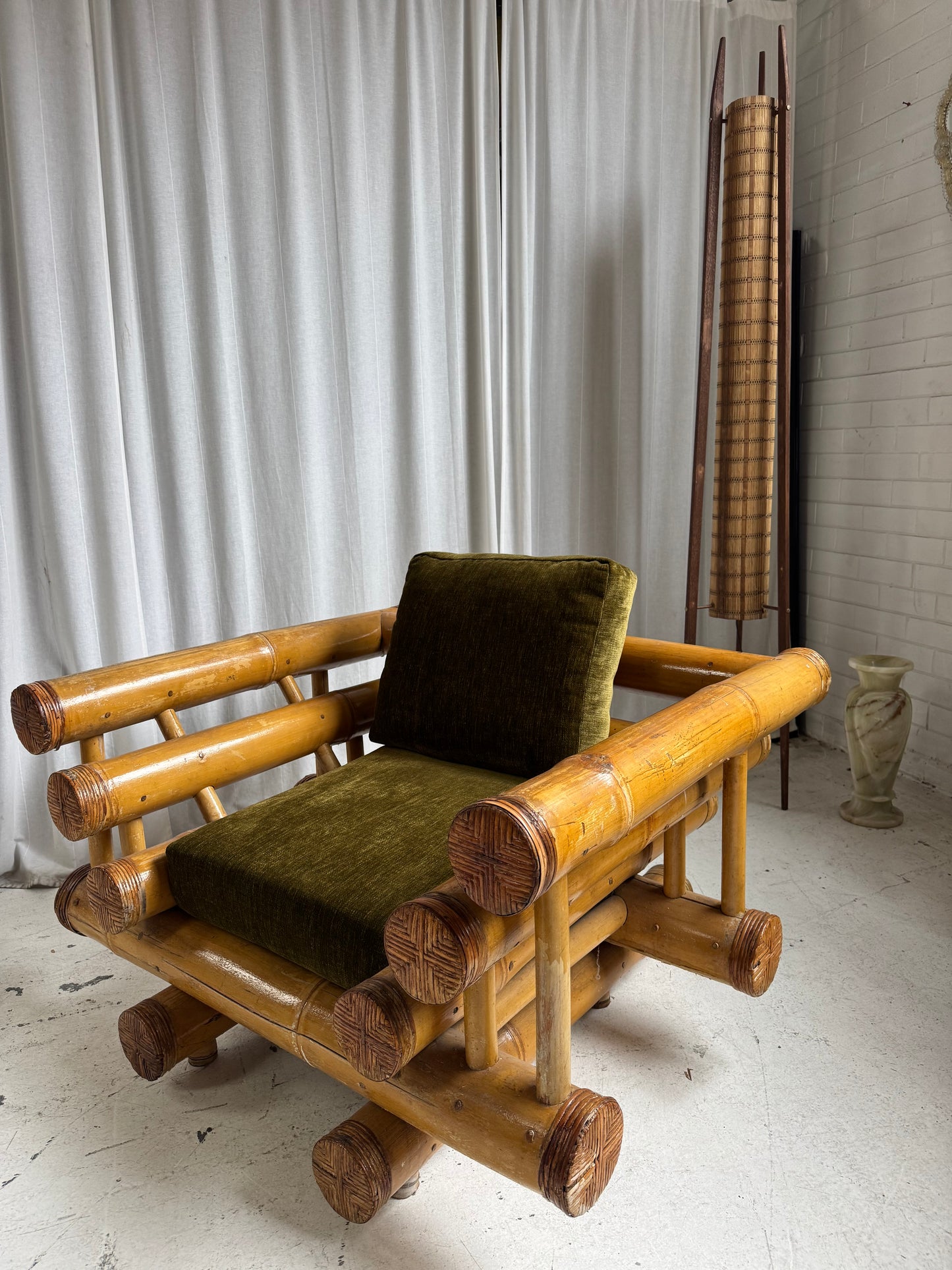 Vintage Jumbo Bamboo Sofa
