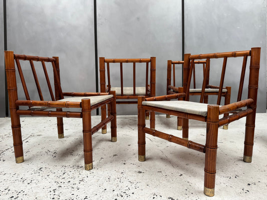 Vintage Bamboo Chairs - Set of 4