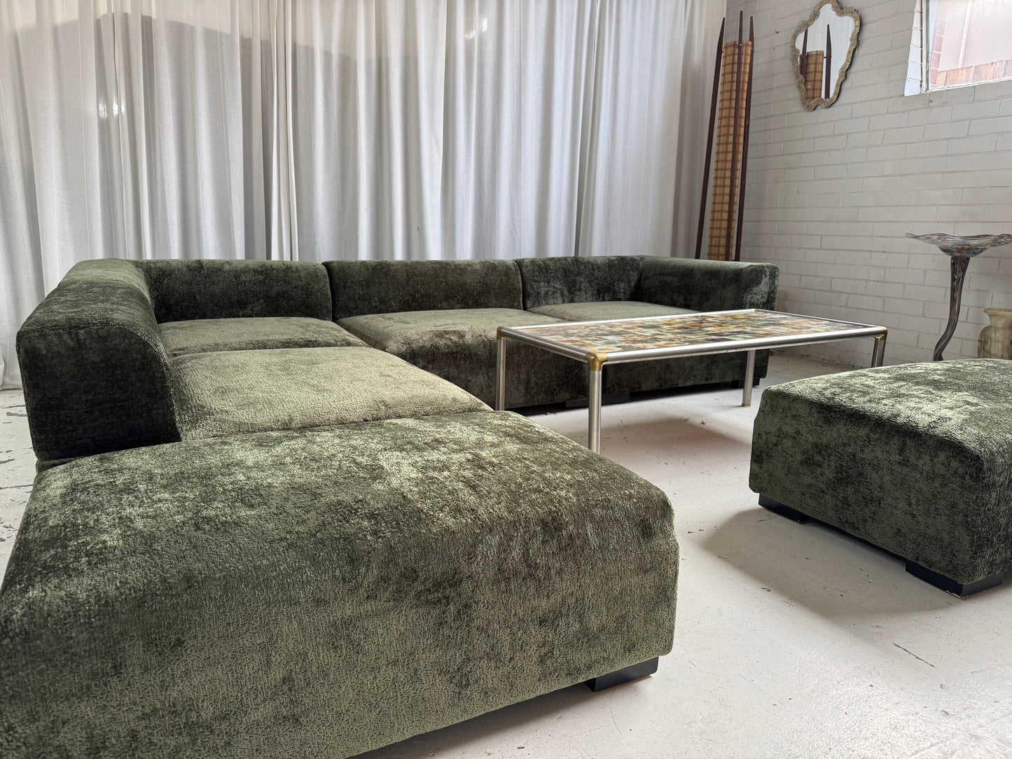 Bespoke Forest Green Modular Sofa