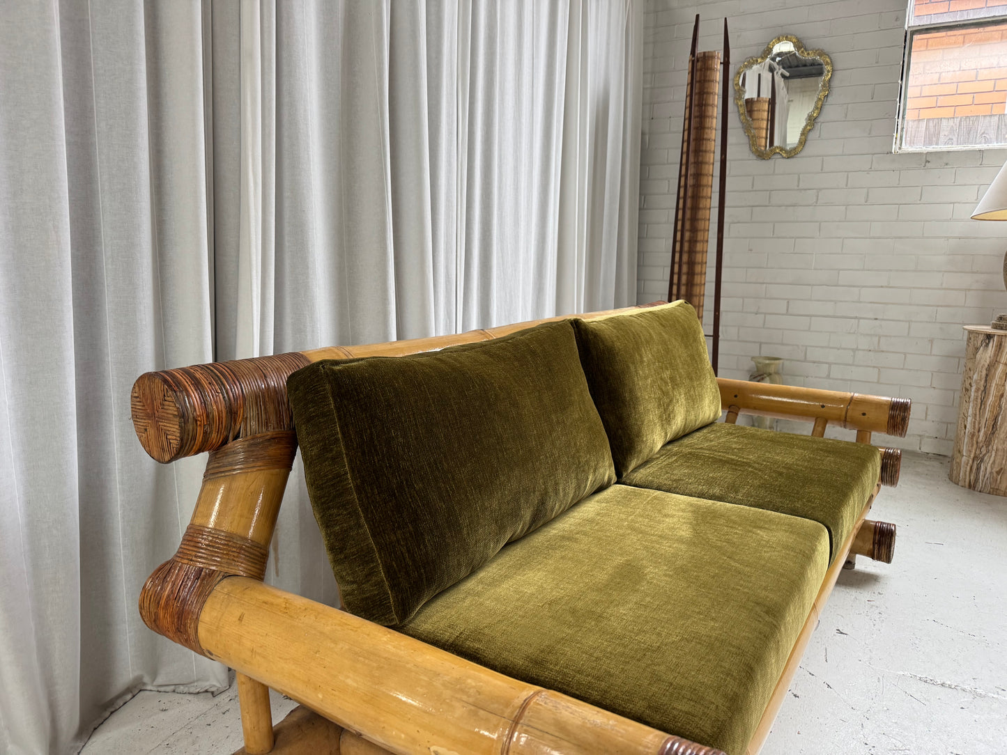 Vintage Jumbo Bamboo Sofa