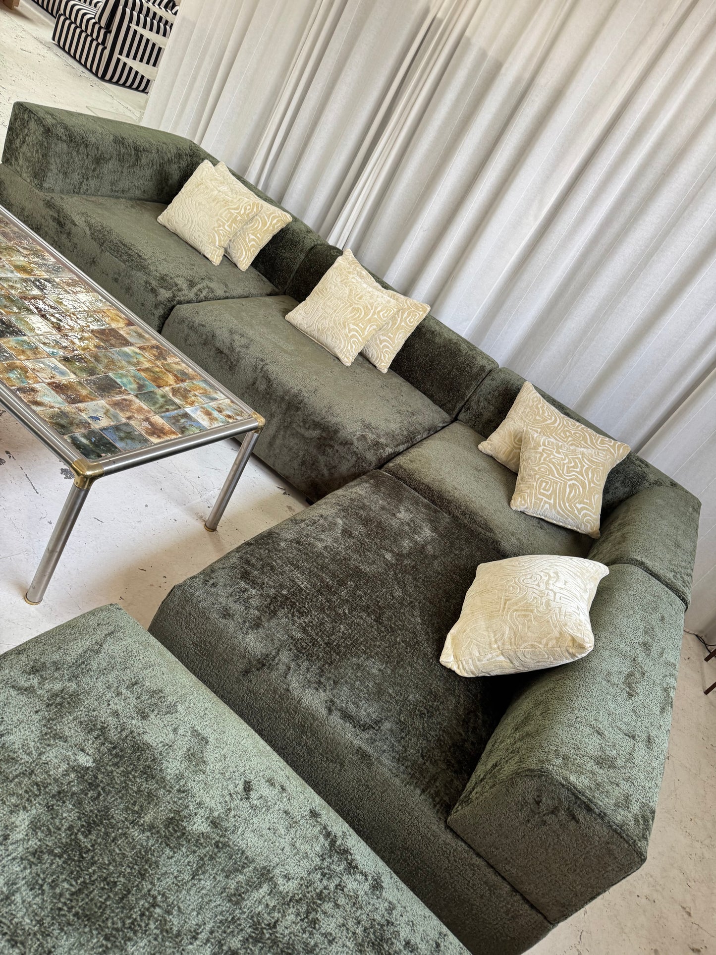Bespoke Forest Green Modular Sofa