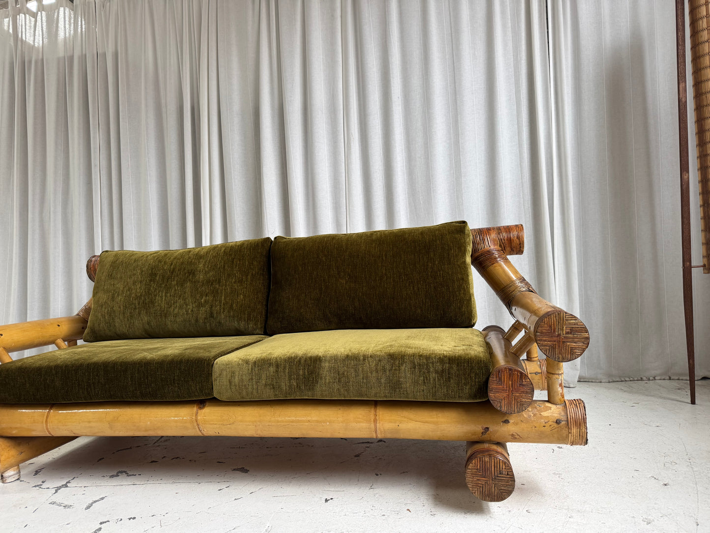 Vintage Jumbo Bamboo Sofa