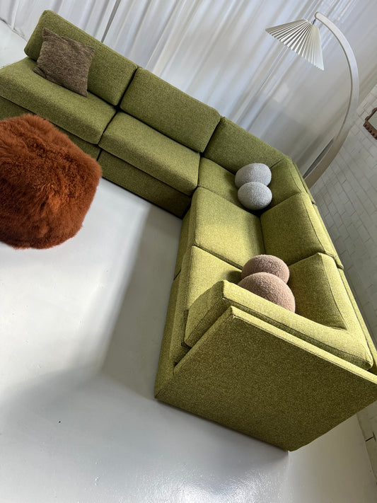 Green Boucle Modular Sofa Set - Preorder