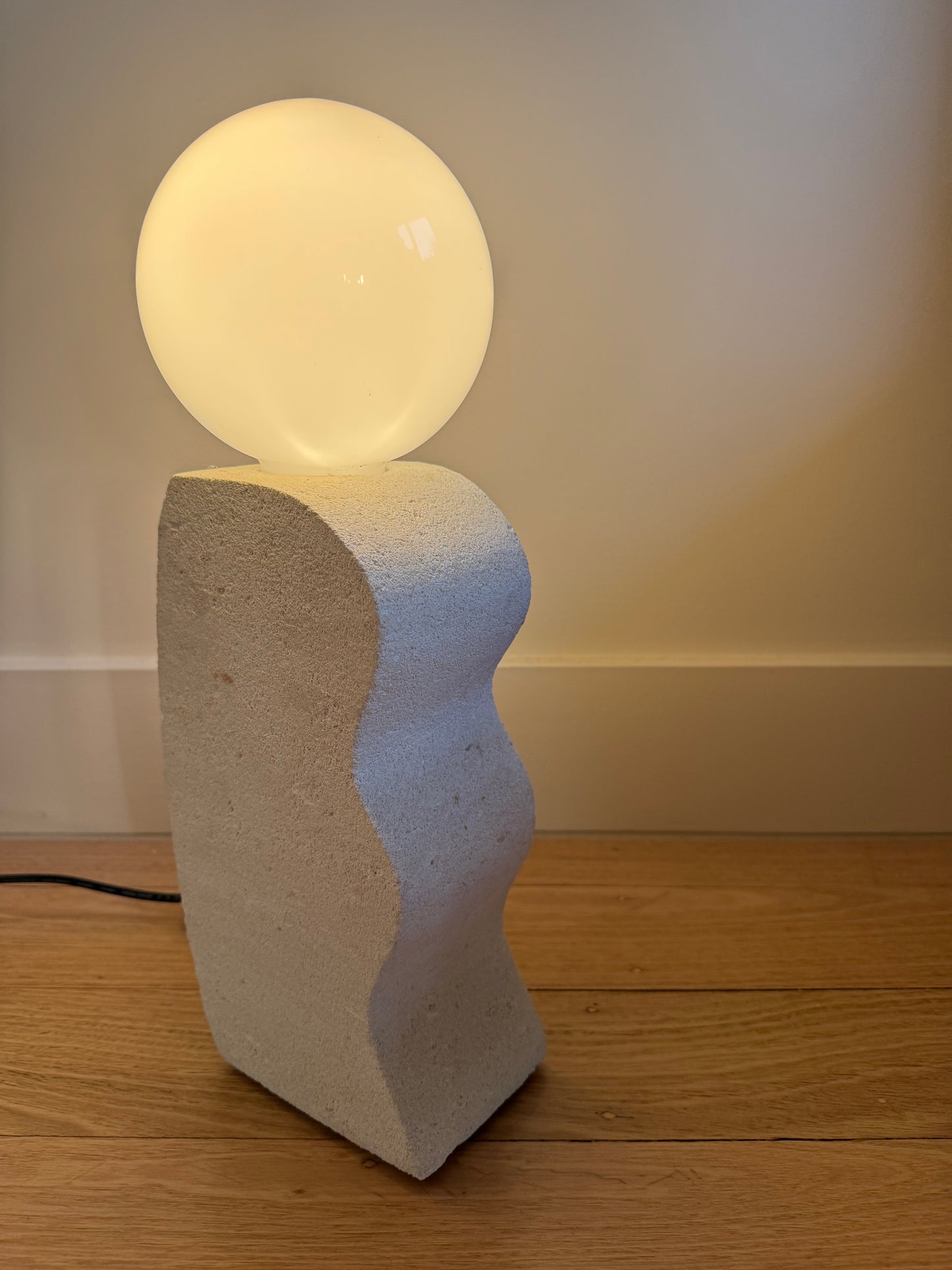 Hand Crafted Limestone Lamp