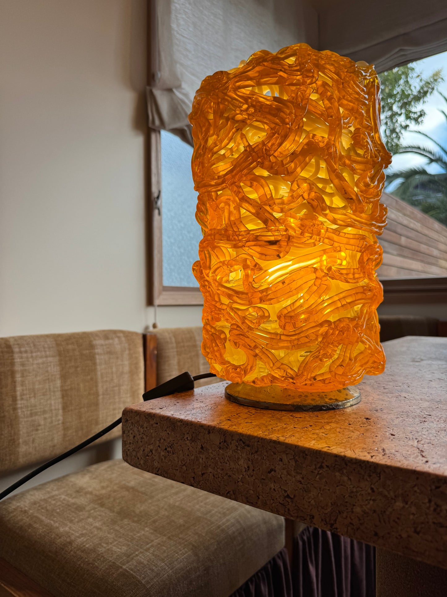 Vintage Lucite Spaghetti Lamp