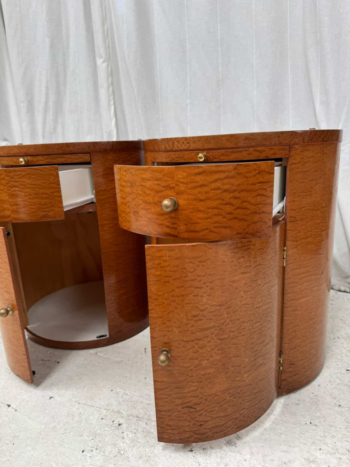 Vintage Birch Side Tables - Pair
