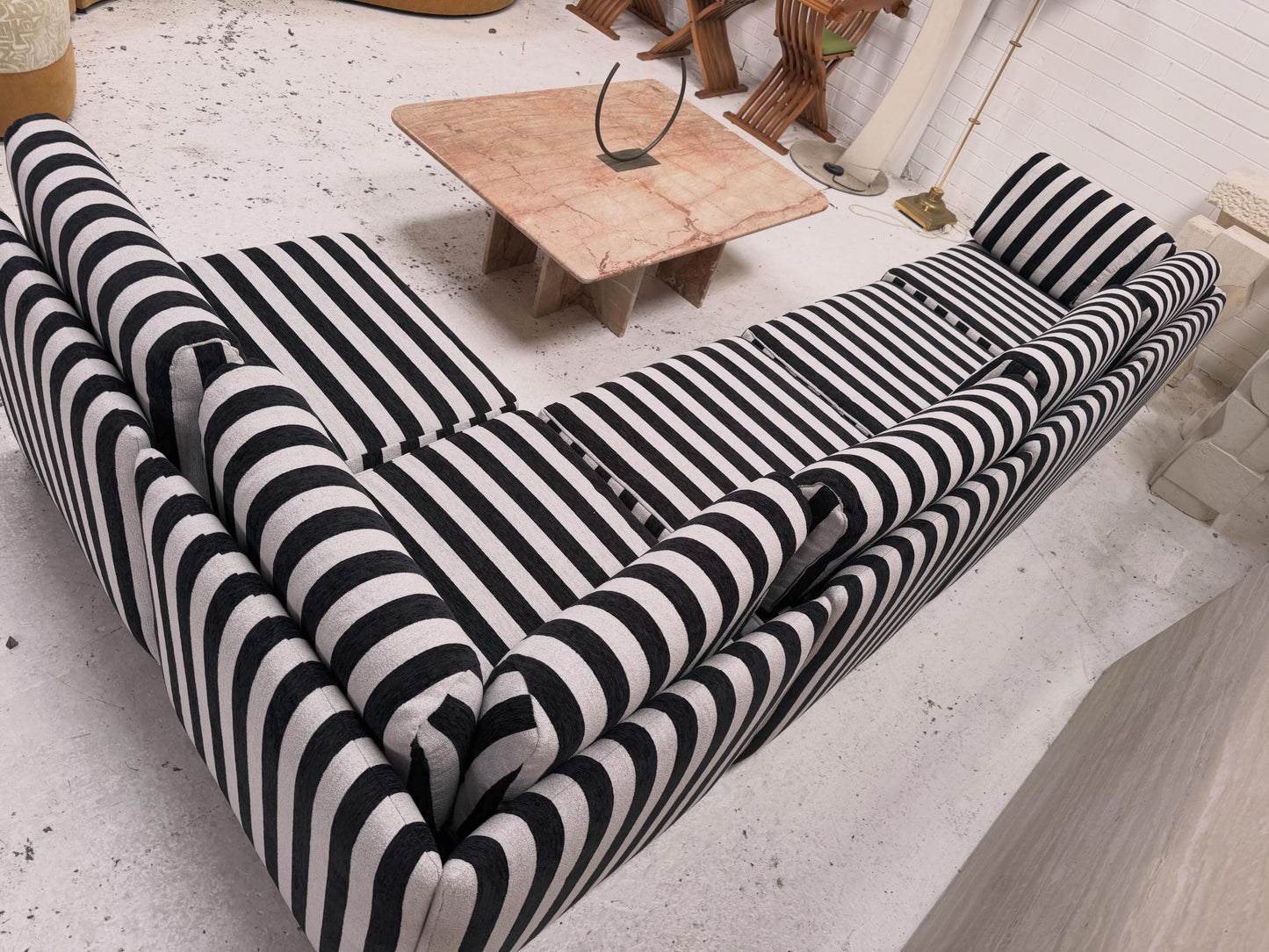 Vintage Jumbo Stripe Modular Sofa - Freshly Reupholstered