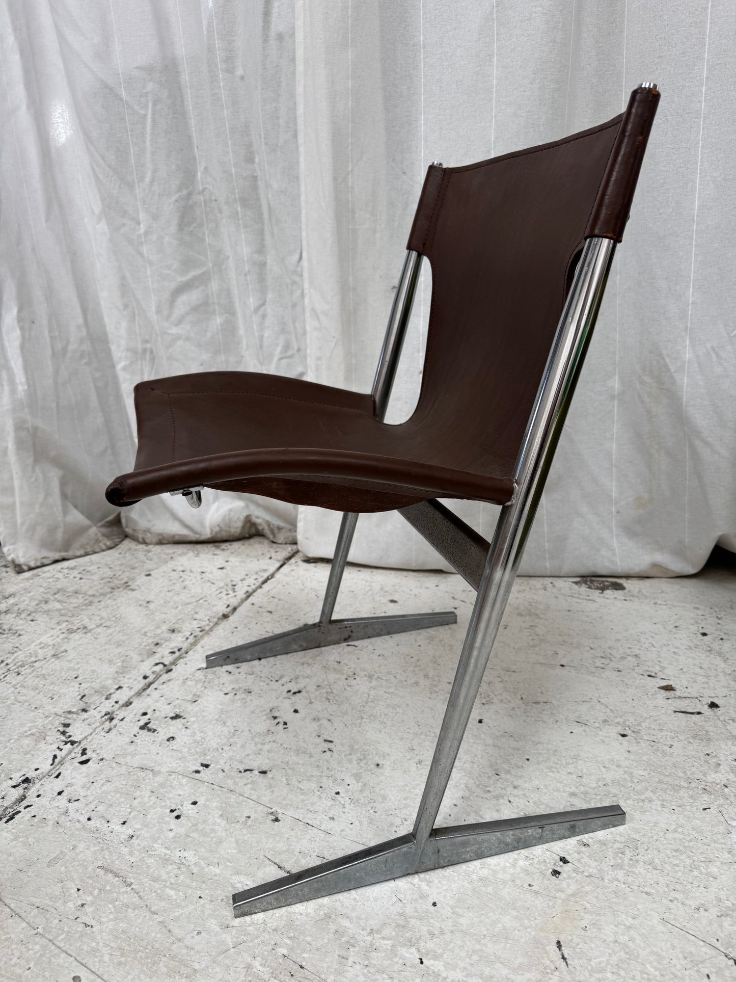 W.D Wallace Leather Chairs - set of four
