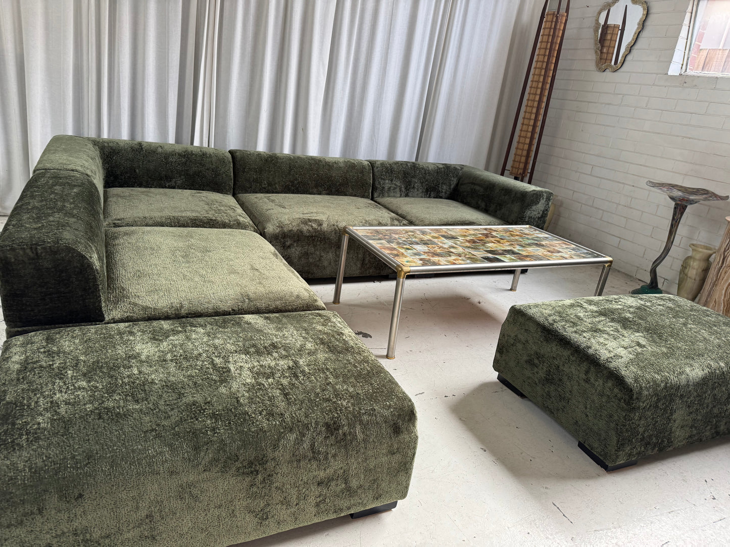 Bespoke Forest Green Modular Sofa