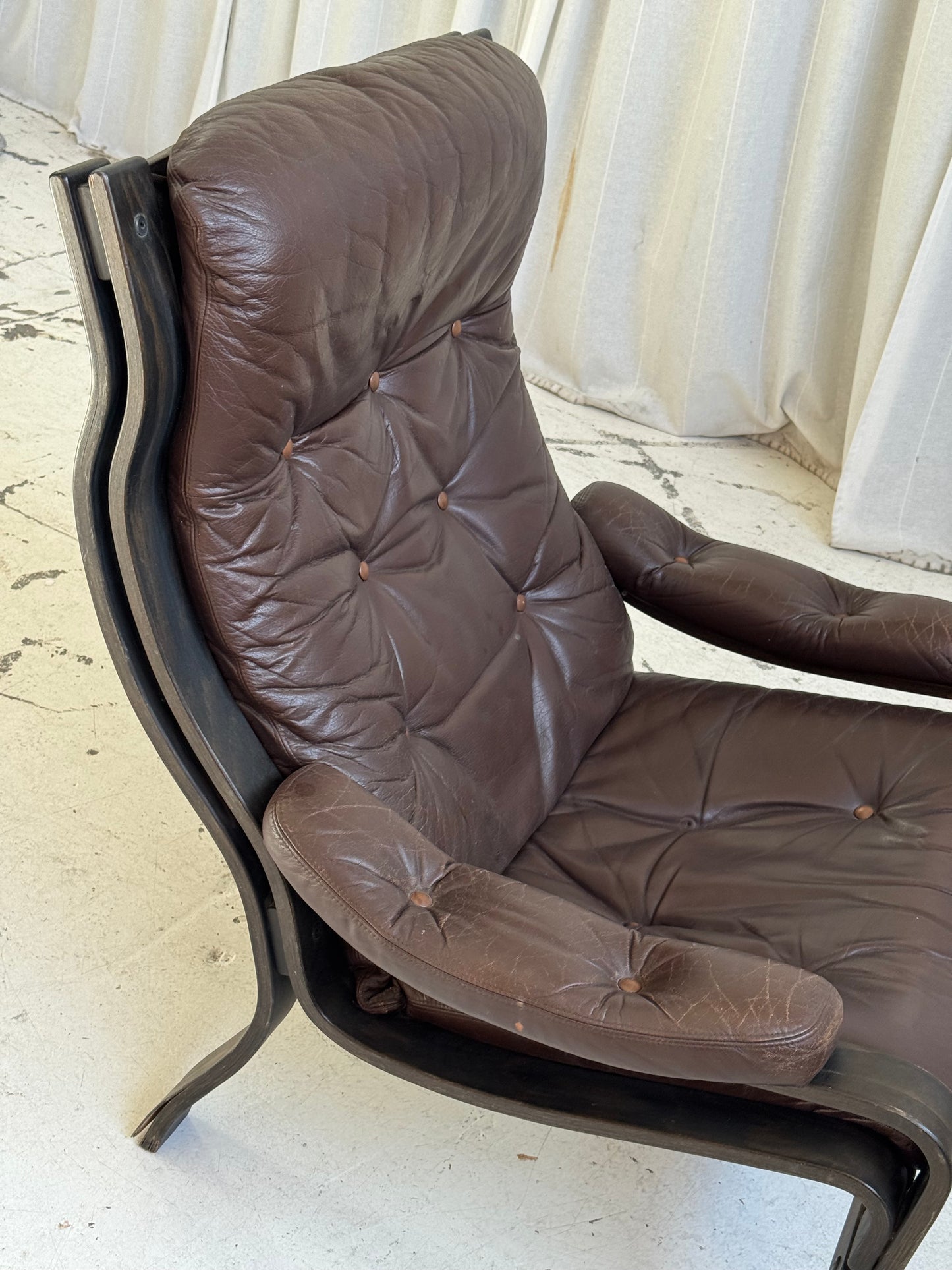Vintage Ikea Vidja Leather Chair