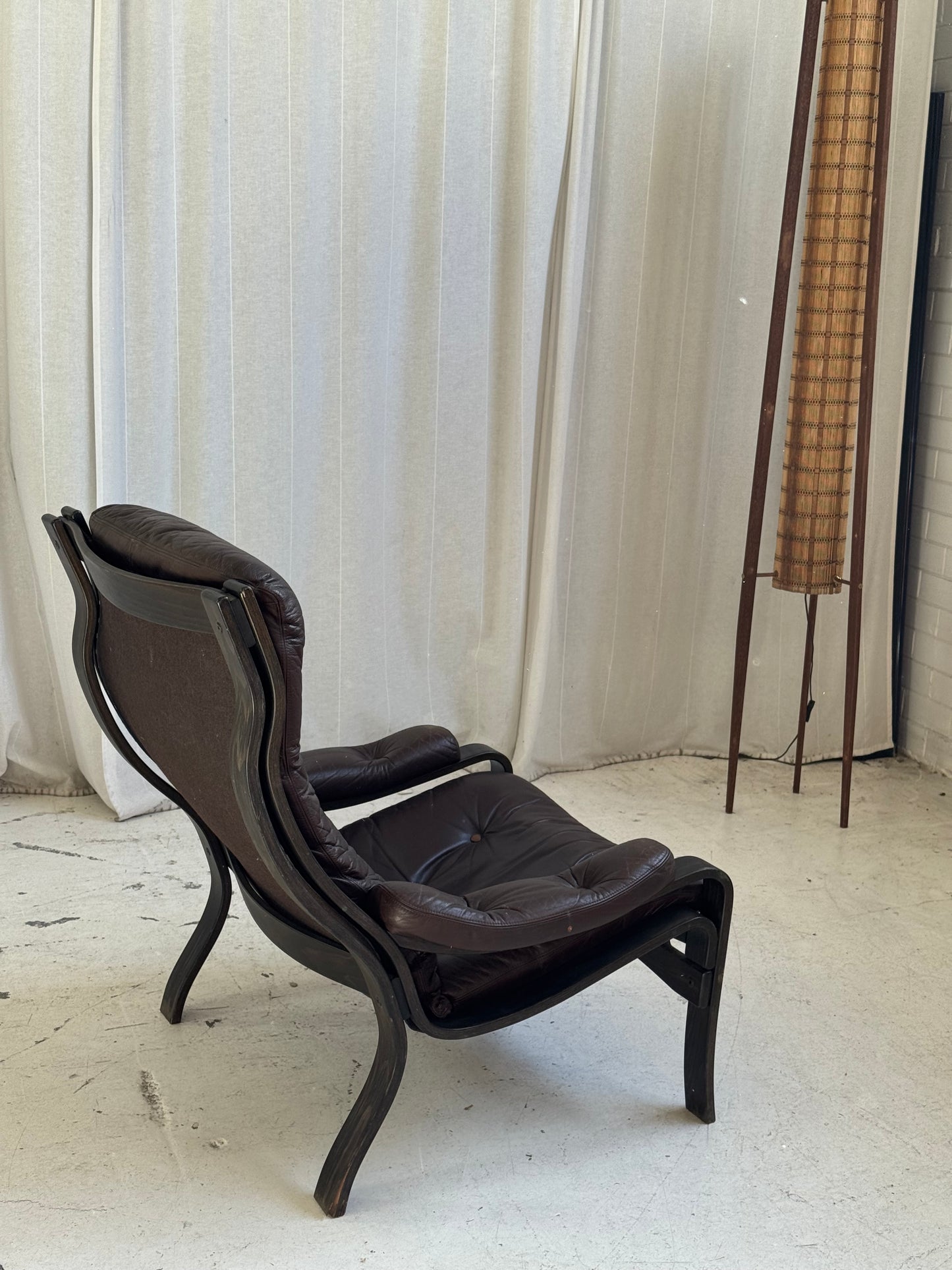 Vintage Ikea Vidja Leather Chair