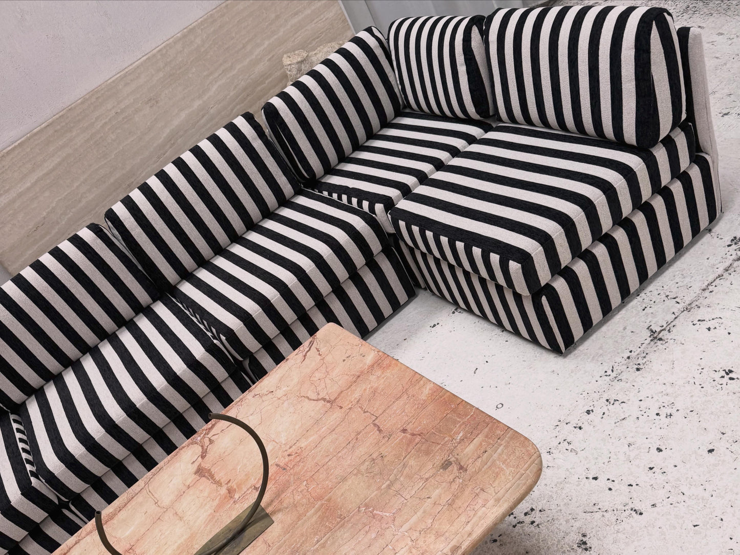Vintage Jumbo Stripe Modular Sofa - Freshly Reupholstered