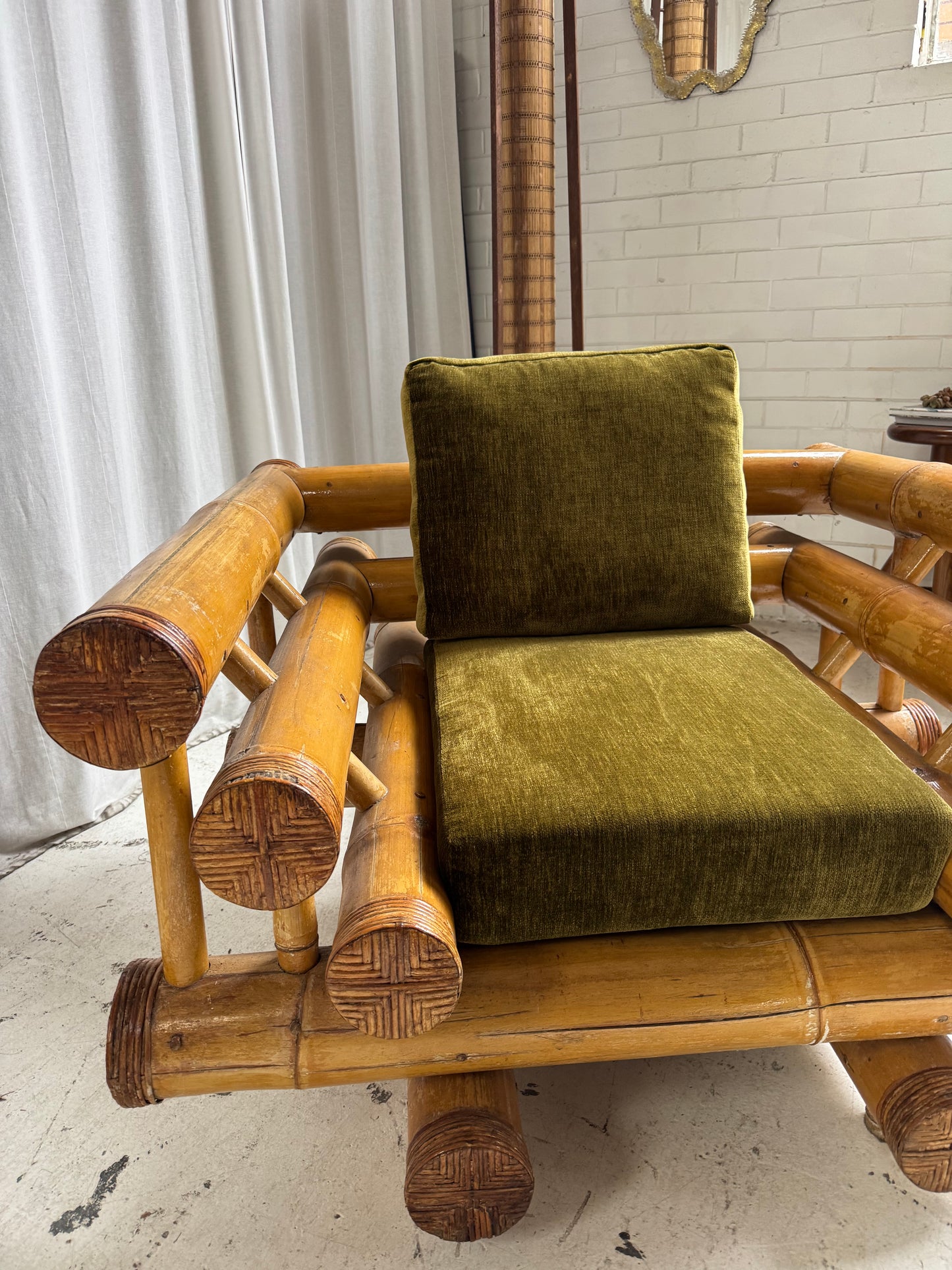 Vintage Jumbo Bamboo Sofa
