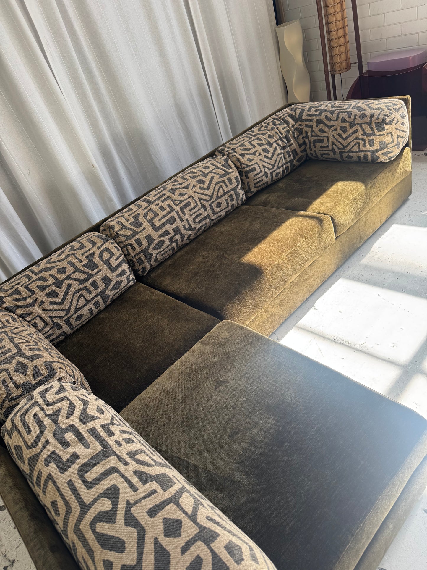 Restored Fler Modular Sofa Set - Bark Velvet