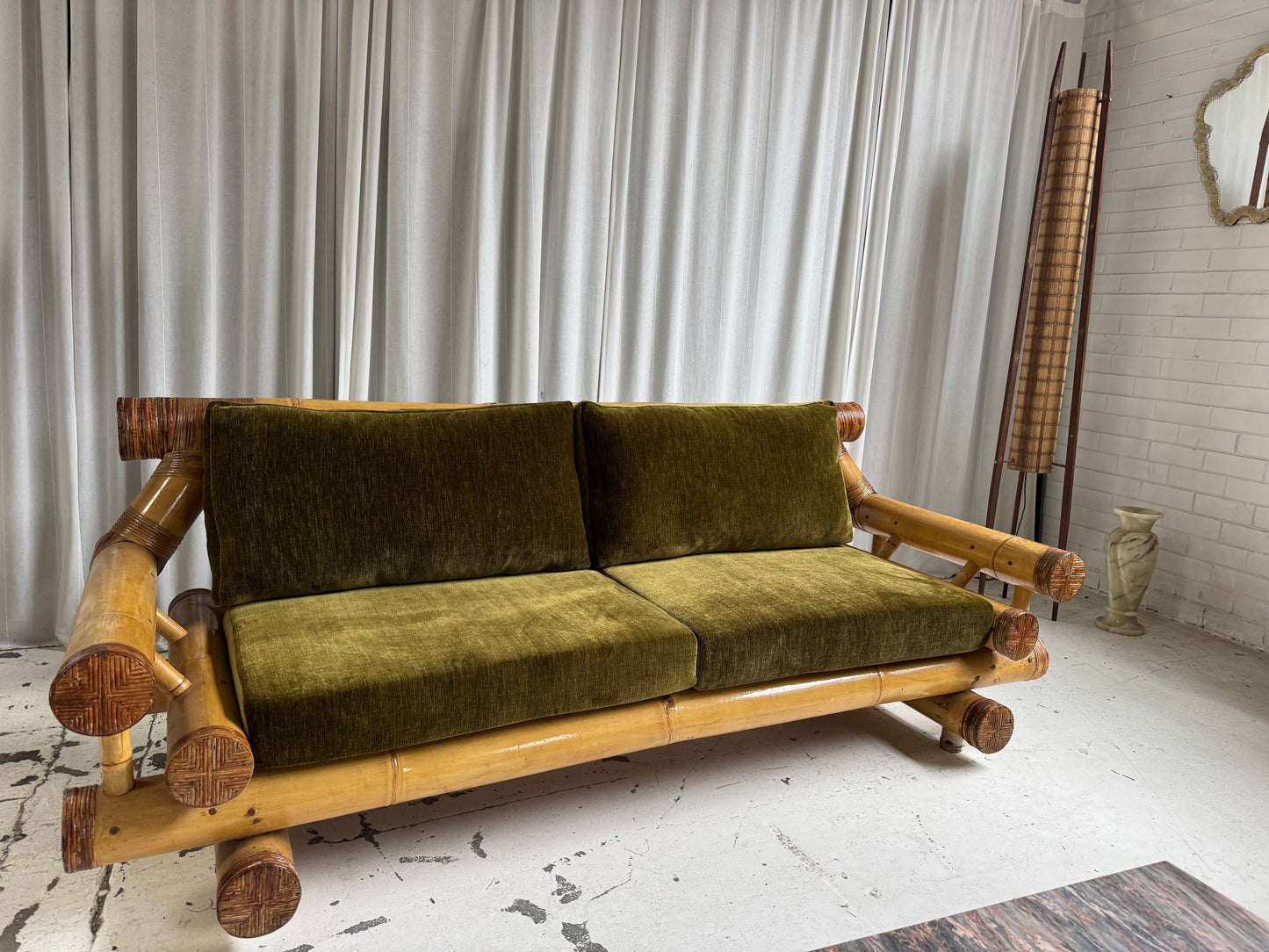 Vintage Jumbo Bamboo Sofa