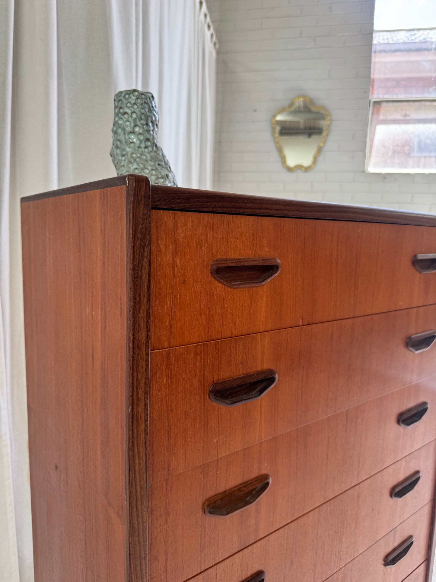 P. Westergaard Slimline Danish Tall Boy Drawers